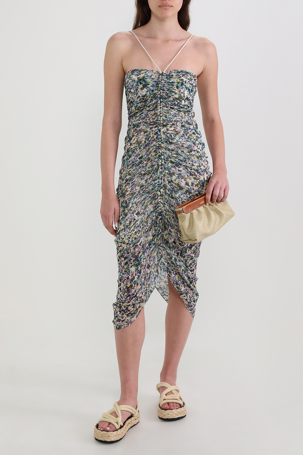 שמלת מידי פרחונית עם רצועות